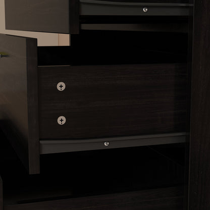 Commode contemporaine polyvalente avec 5 grands tiroirs de rangement 