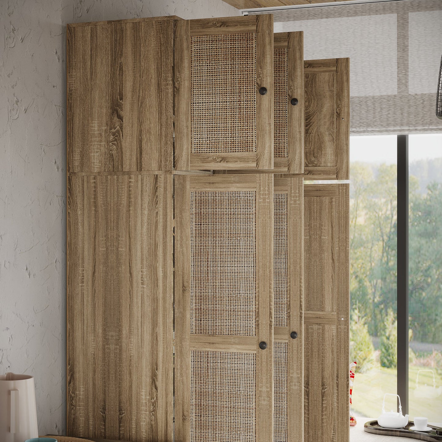 Armoire en bois massif et en panneaux de particules