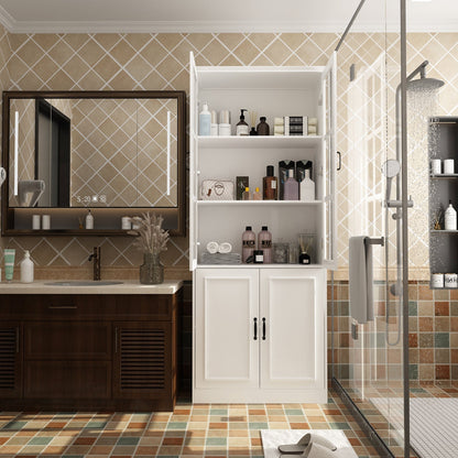 Vitrine d'angle avec étagère de rangement et bibliothèque, combinant 4 portes vitrées et 2 tiroirs