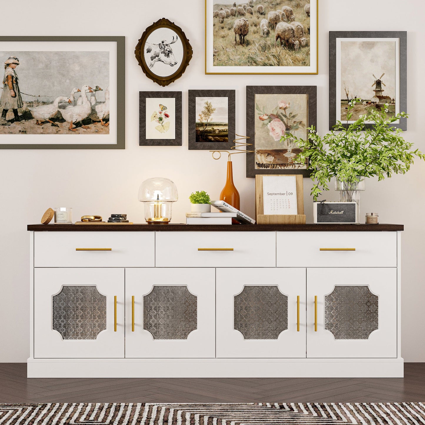 Buffet/meuble de rangement de 63 po de largeur