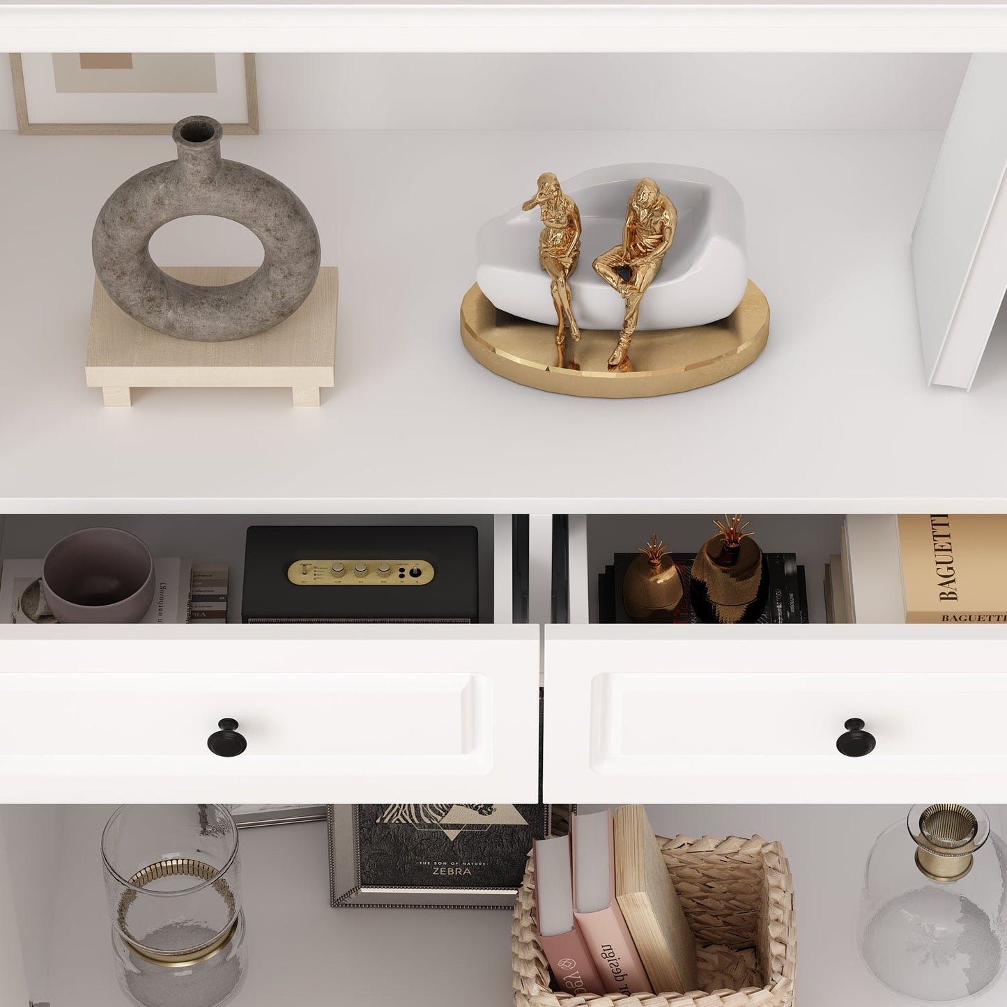 Vitrine en bois pour bureau à domicile, salon