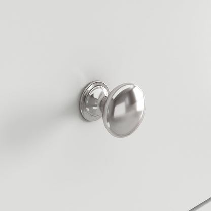 Commode double avec tiroirs et portes à poignées argentées