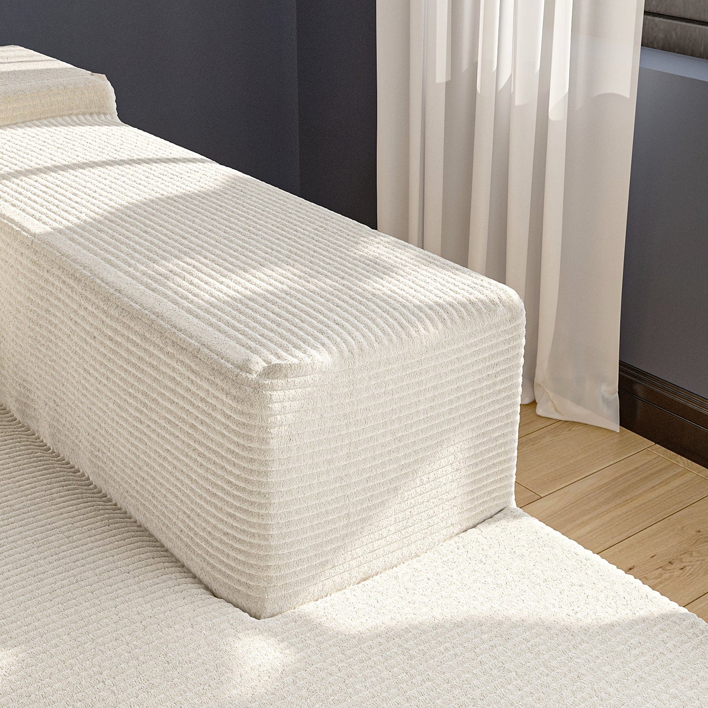 Canapé-lit rembourré de 106 pouces de large avec accoudoirs et deux coussins