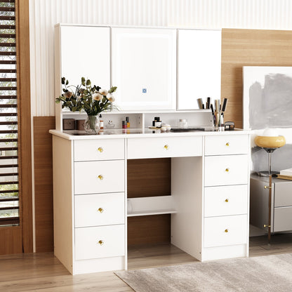 Coiffeuse avec miroir et lampe