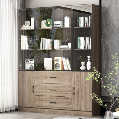 Bibliothèque combinée avec éclairage LED