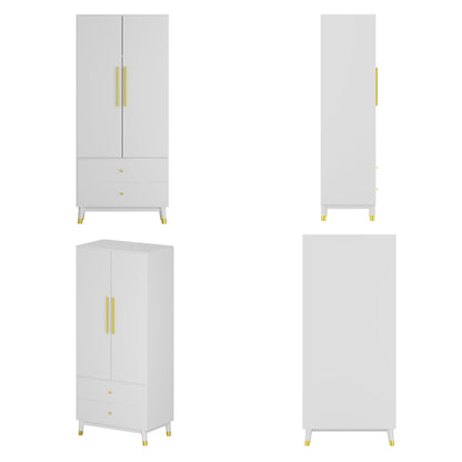Armoire moderne grand placard de rangement 2 portes 2 tiroirs