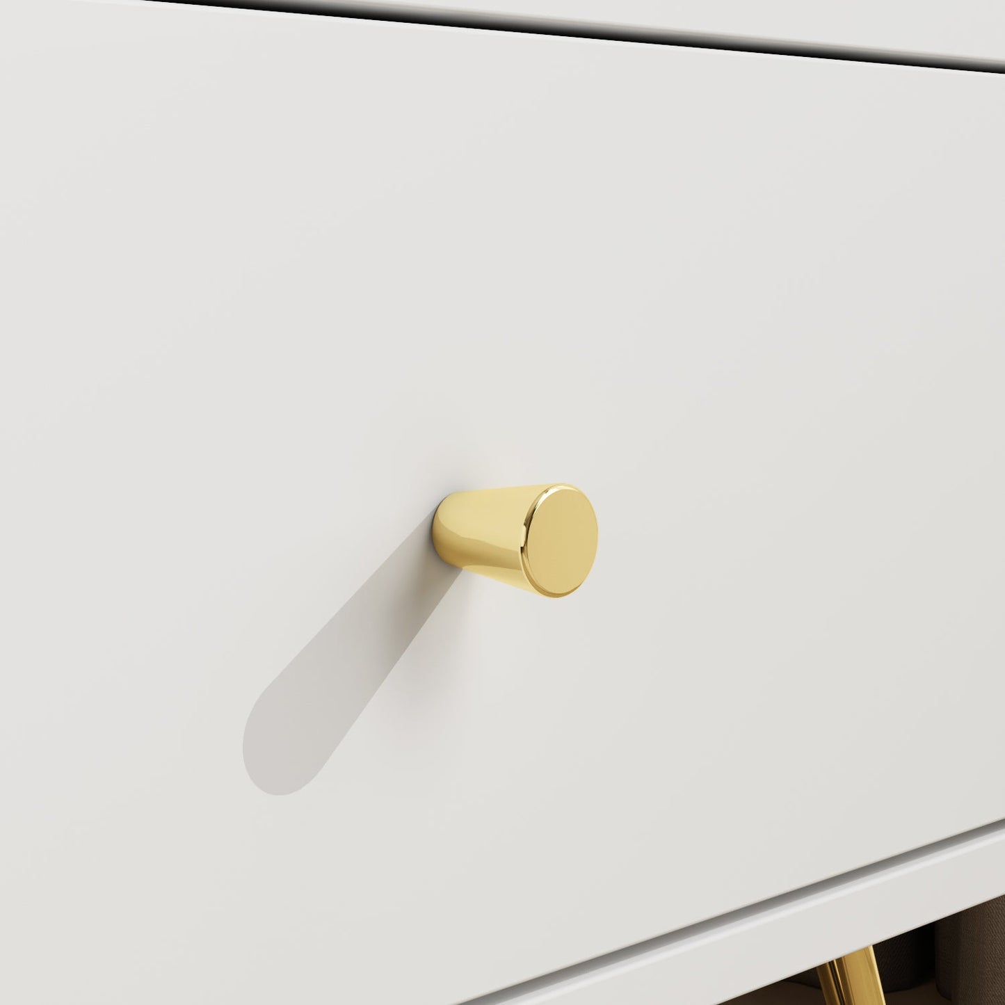 Table de chevet moderne avec pieds en bois massif, table d'appoint minimaliste et polyvalente à 3 tiroirs