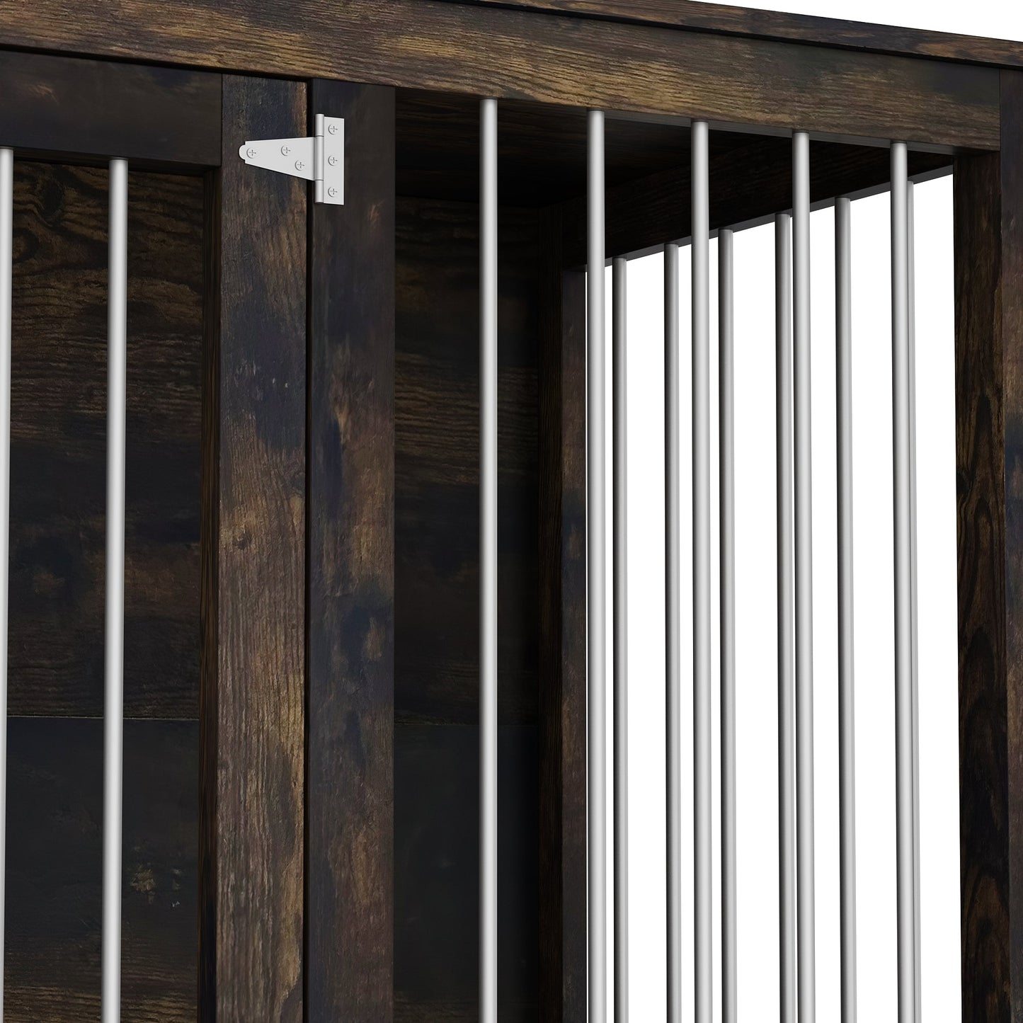 Cage pour animaux de compagnie à double porte de grande taille avec structure renforcée en acier