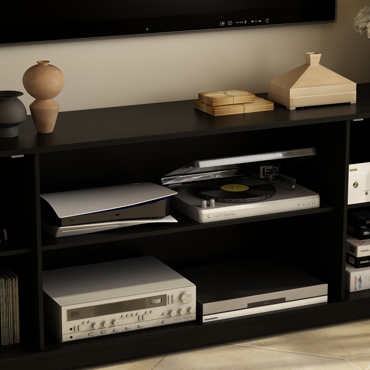 Meuble TV grand centre de divertissement