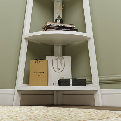 Étagère d'angle rustique à 5 niveaux, bibliothèque d'angle industrielle, étagère échelle, support pour plantes pour salon 