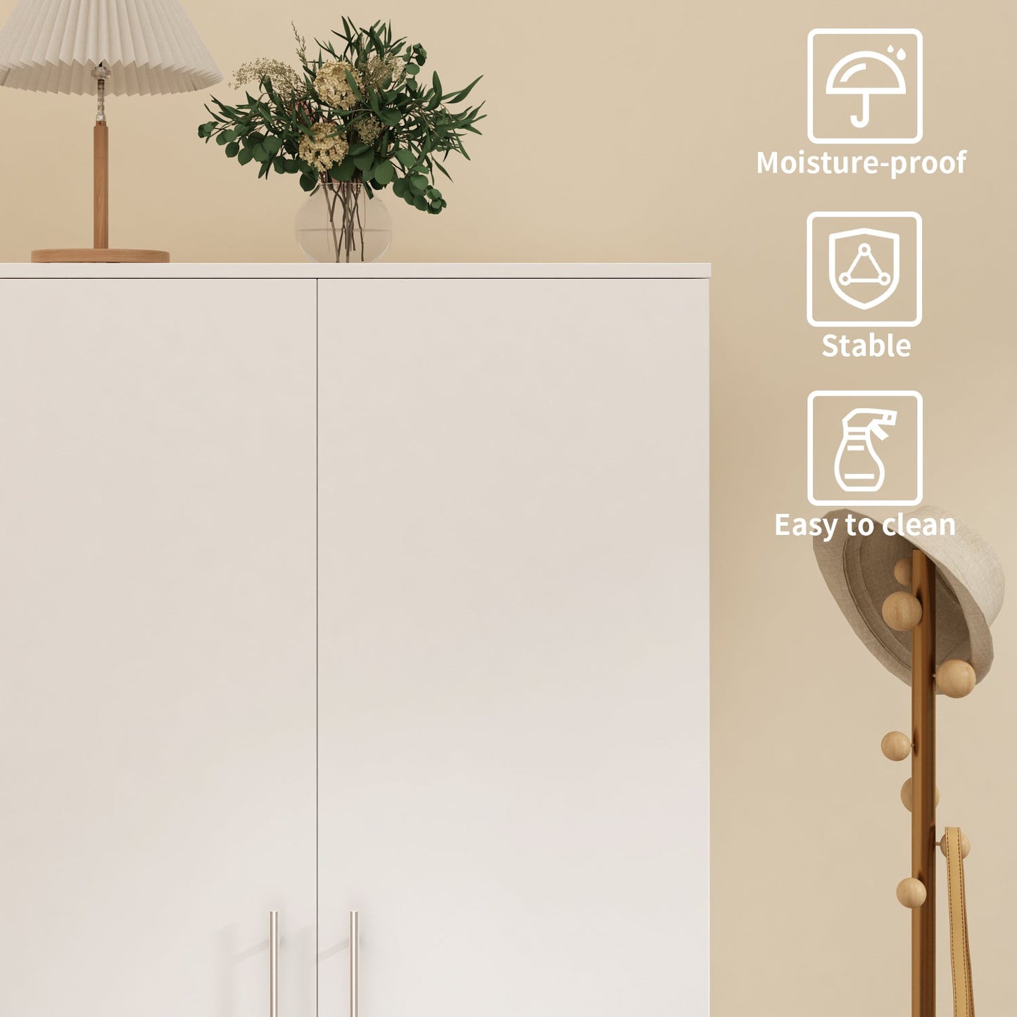 Armoire à 2 portes et 1 tiroir pour le rangement de la chambre