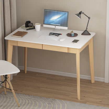 Bureau minimaliste en bois blanc, table d'étude pour bureau, 39,4 cm de large