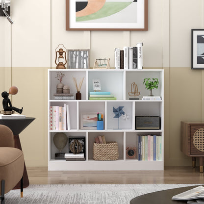 Meuble d'entrée, bibliothèque large pour enfants avec plusieurs compartiments et étagère à 3 niveaux 