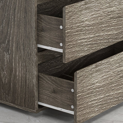 Buffet à 6 tiroirs aspect vieilli avec texture grainée - 150 cm de large