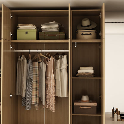 Armoire-penderie avec tringle, 2 tiroirs et étagères