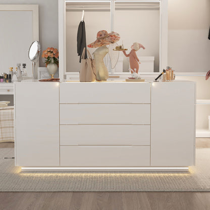 Commode à 16 tiroirs au design élégant et plateau en verre trempé