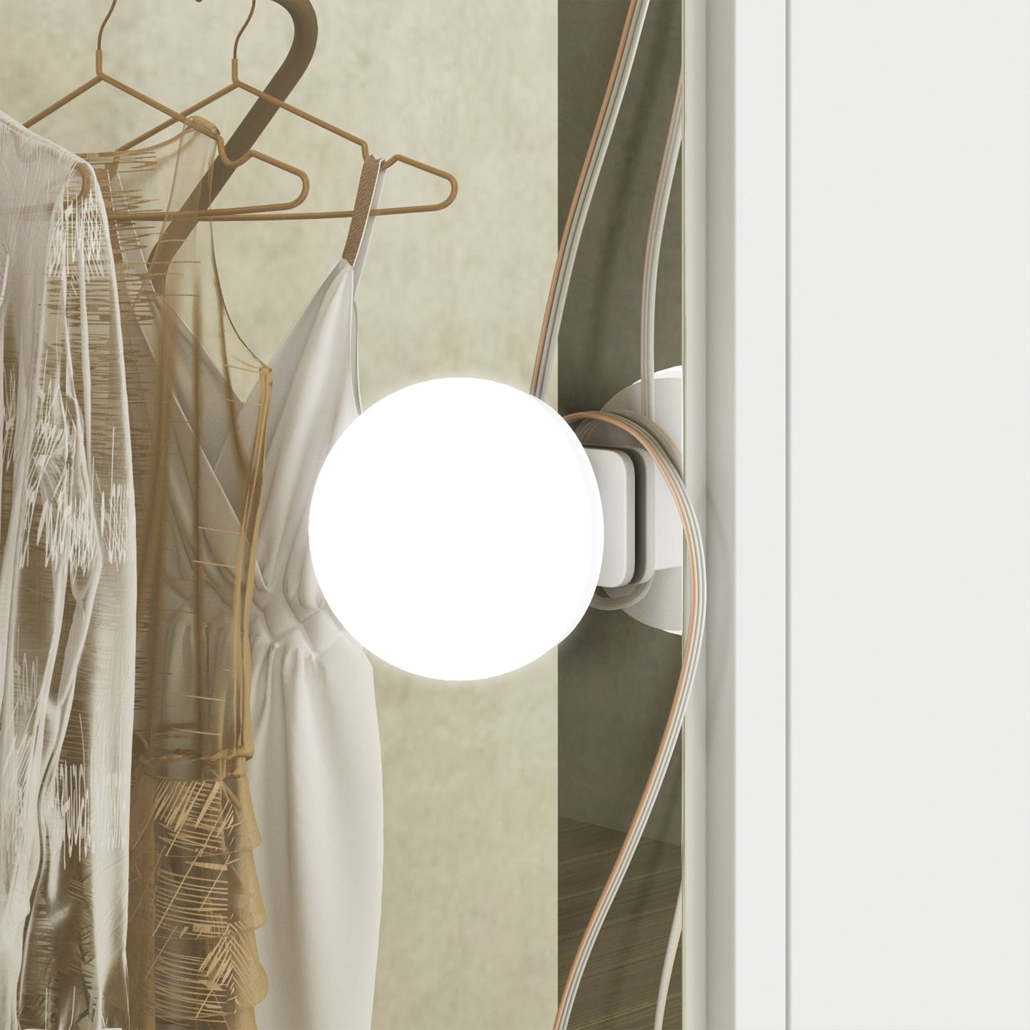 Coiffeuse avec miroir et lampe