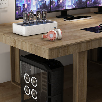 Grande table de conférence, bureau gaming avec finition bois pour réception