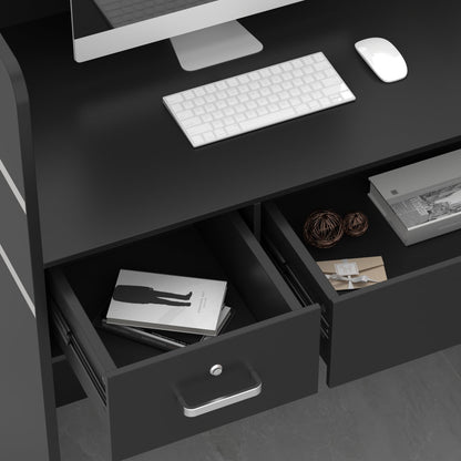 Bureau d'accueil moderne en bois avec armoire de rangement verrouillable, 47 pouces de large. 