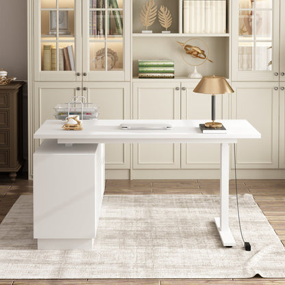 Bureau assis-debout à hauteur réglable avec système de levage électrique, bureau de 54 pouces avec mémoires de position