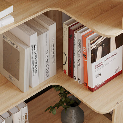 Bibliothèque d'exposition géométrique à 7 étagères (81,9 pouces)