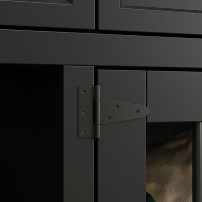 Meuble pour grande cage de chien avec séparateurs et 4 tiroirs