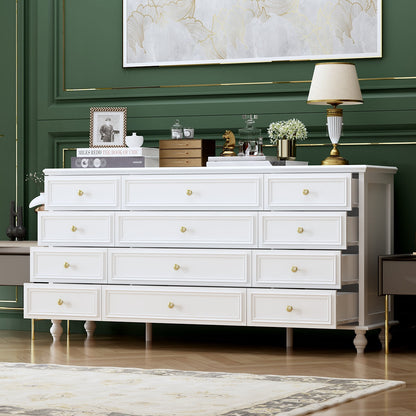 Commode à 12 tiroirs, commode triple, console large