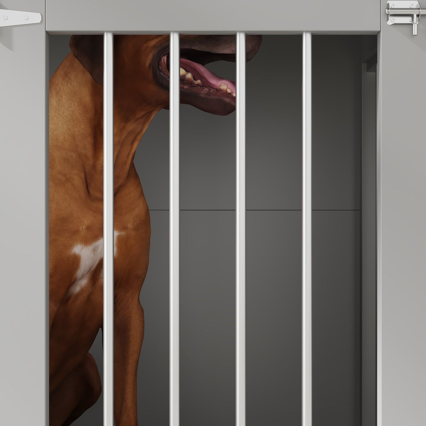 Grande cage en bois pour chien avec 2 tiroirs et séparateurs