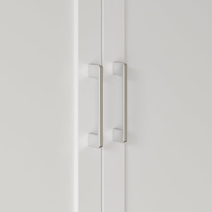 Bibliothèque à 11 tiroirs avec portes vitrées, 78,7 po H x 110 po L