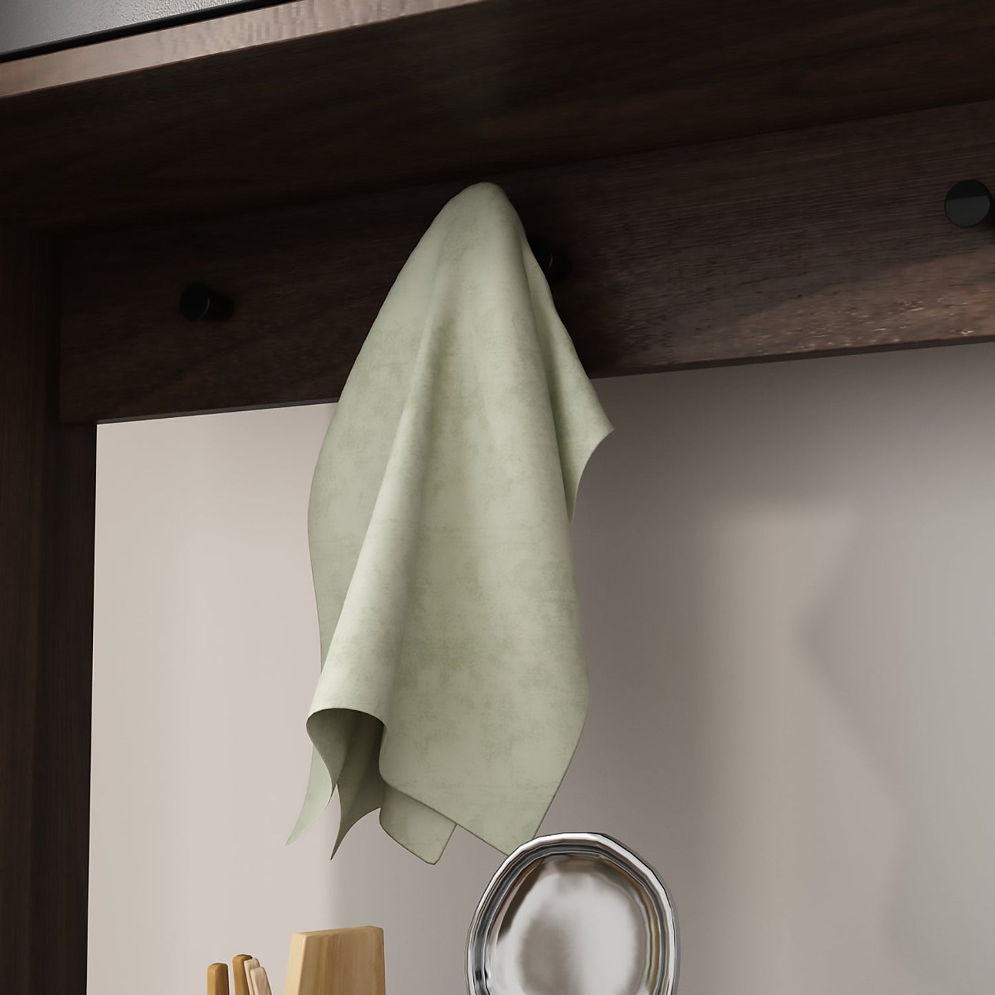 Grand placard de rangement de cuisine 63W avec étagère supérieure, 4 portes, 4 tiroirs et étagère pour micro-ondes 