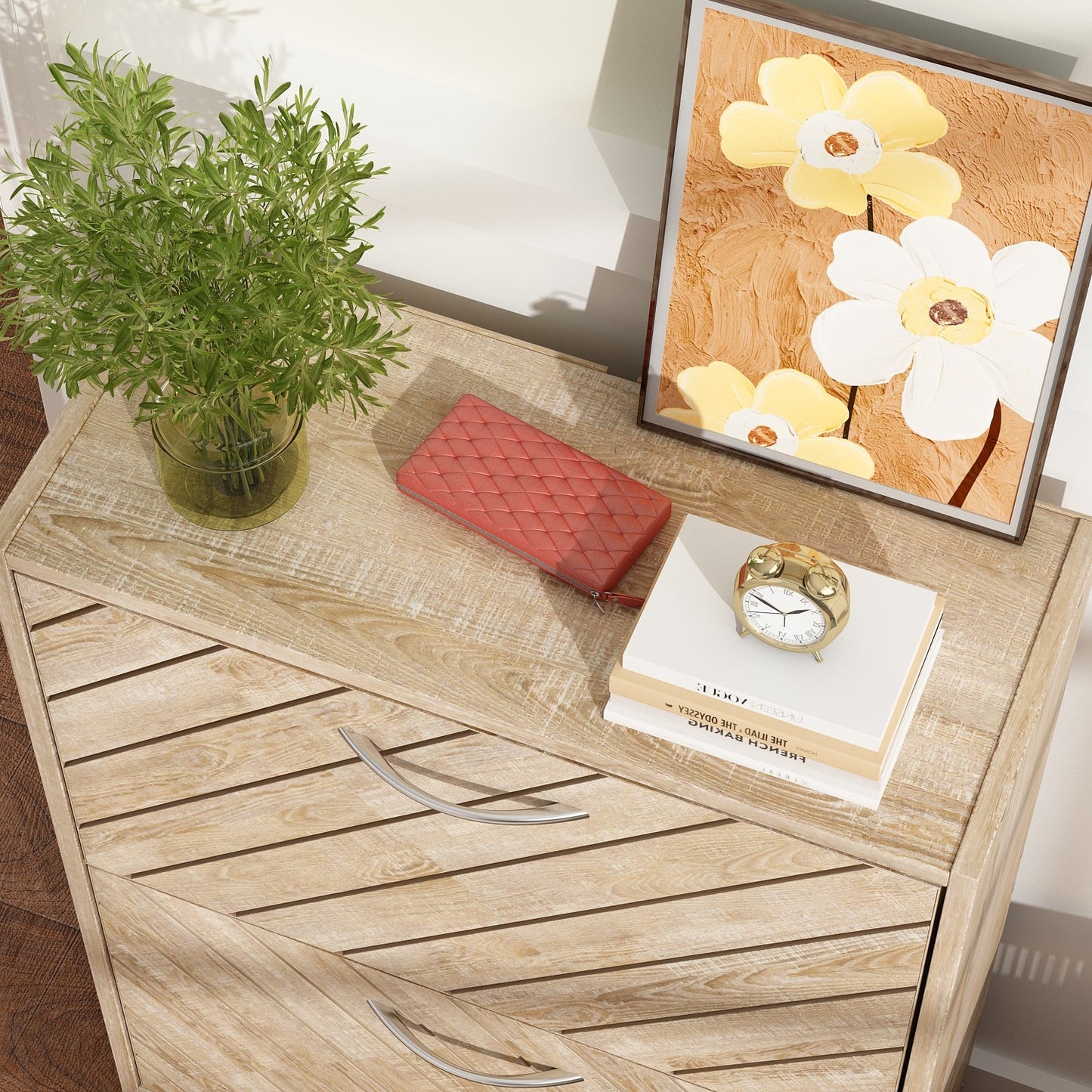 Meuble à chaussures rustique pour entrée, avec 2 tiroirs rabattables