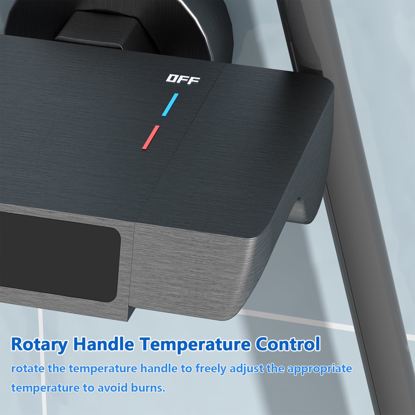 Système de douche complet avec écran LED, douchette à main, bec cascade et pistolet de douche