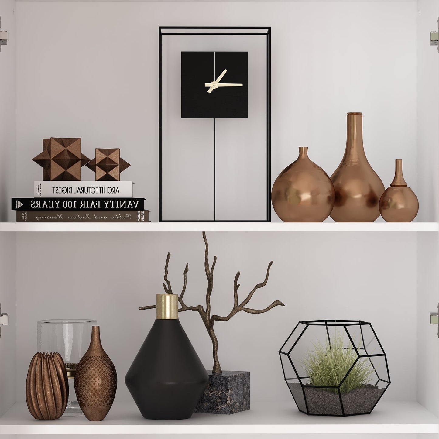 Vitrine en bois pour bureau à domicile, salon