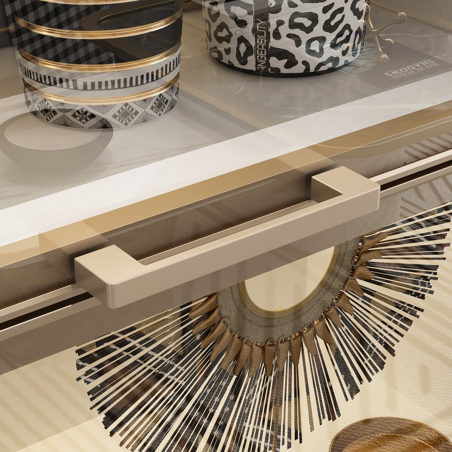 Vitrine vitrée à 4 niveaux avec éclairage LED