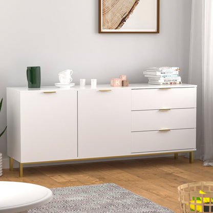 Buffet-bar à 3 tiroirs et 2 portes, meuble de rangement, crédence, coin café 