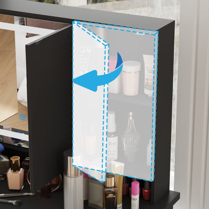 Coiffeuse avec miroir et lampe