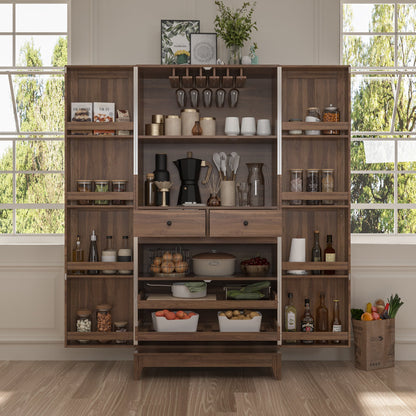 Grand organisateur de placard de cuisine avec porte-bouteilles