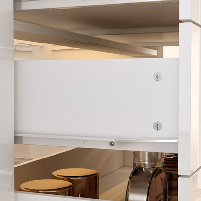 Commode à 16 tiroirs au design élégant et plateau en verre trempé