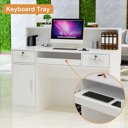 Comptoir de réception moderne avec éclairage LED pour entrée de hall 