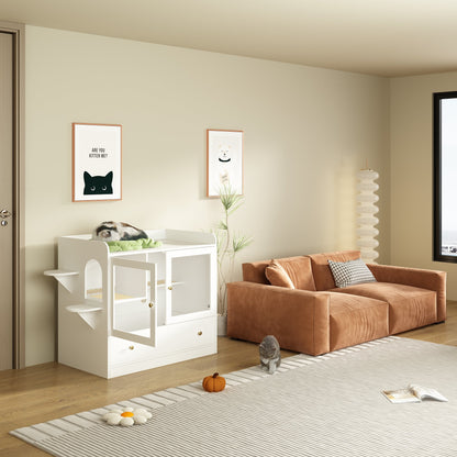 Enclos en bois pour bac à litière Enclos en bois pour bac à litière