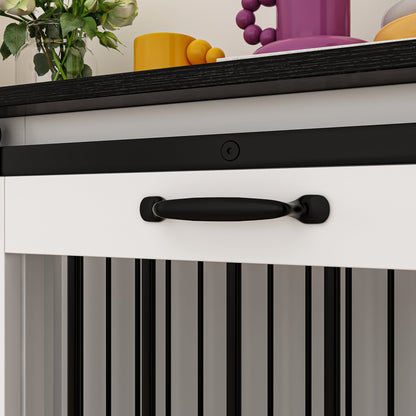 Cage pour chien à porte de grange avec verrou