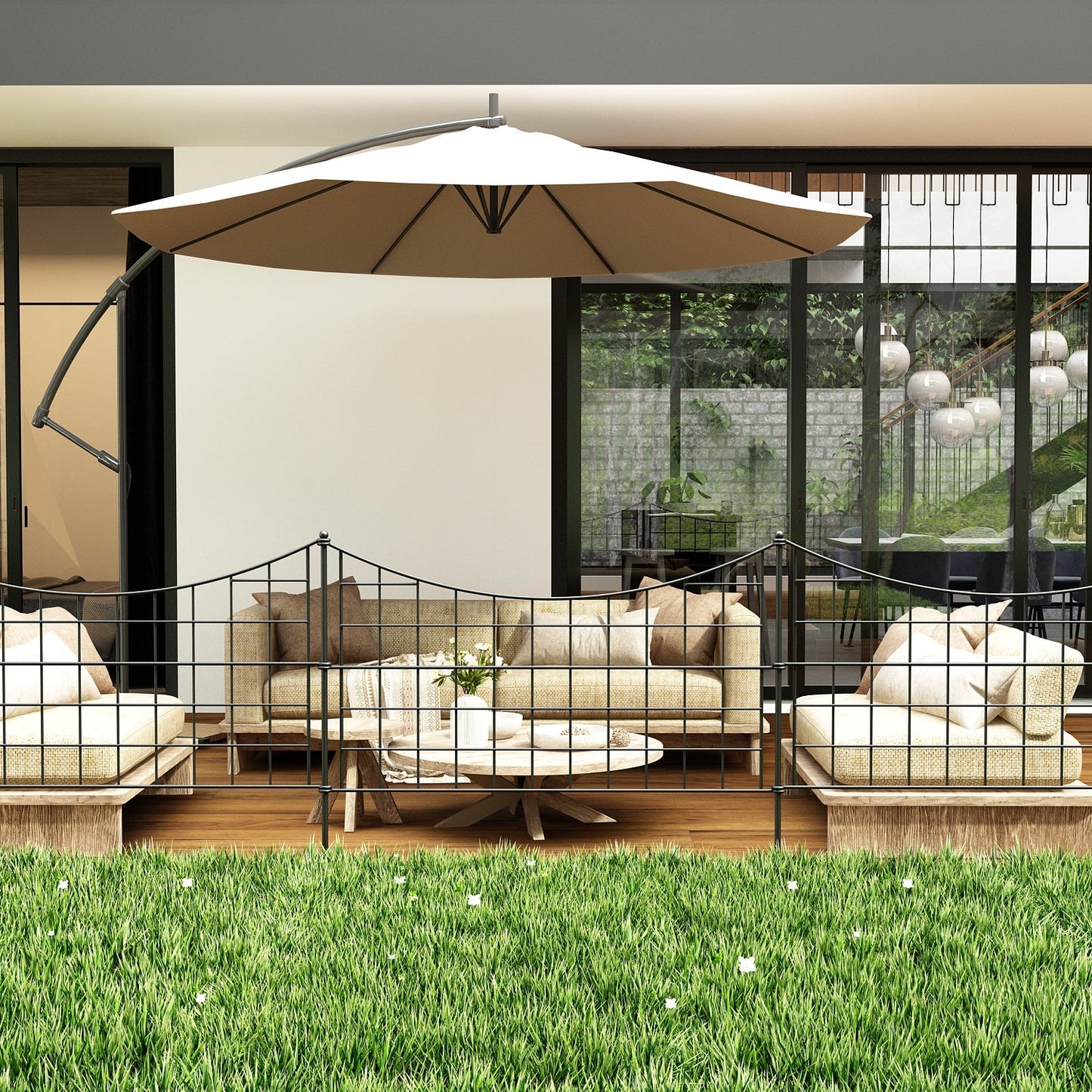 Clôture de jardin (lot de 5) - Barrière pour animaux - Clôture antirouille - Aménagement paysager - Terrasse - Fleurs