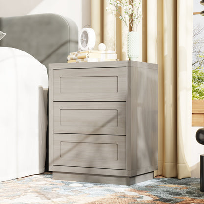 Table de chevet à 3 tiroirs au design rustique