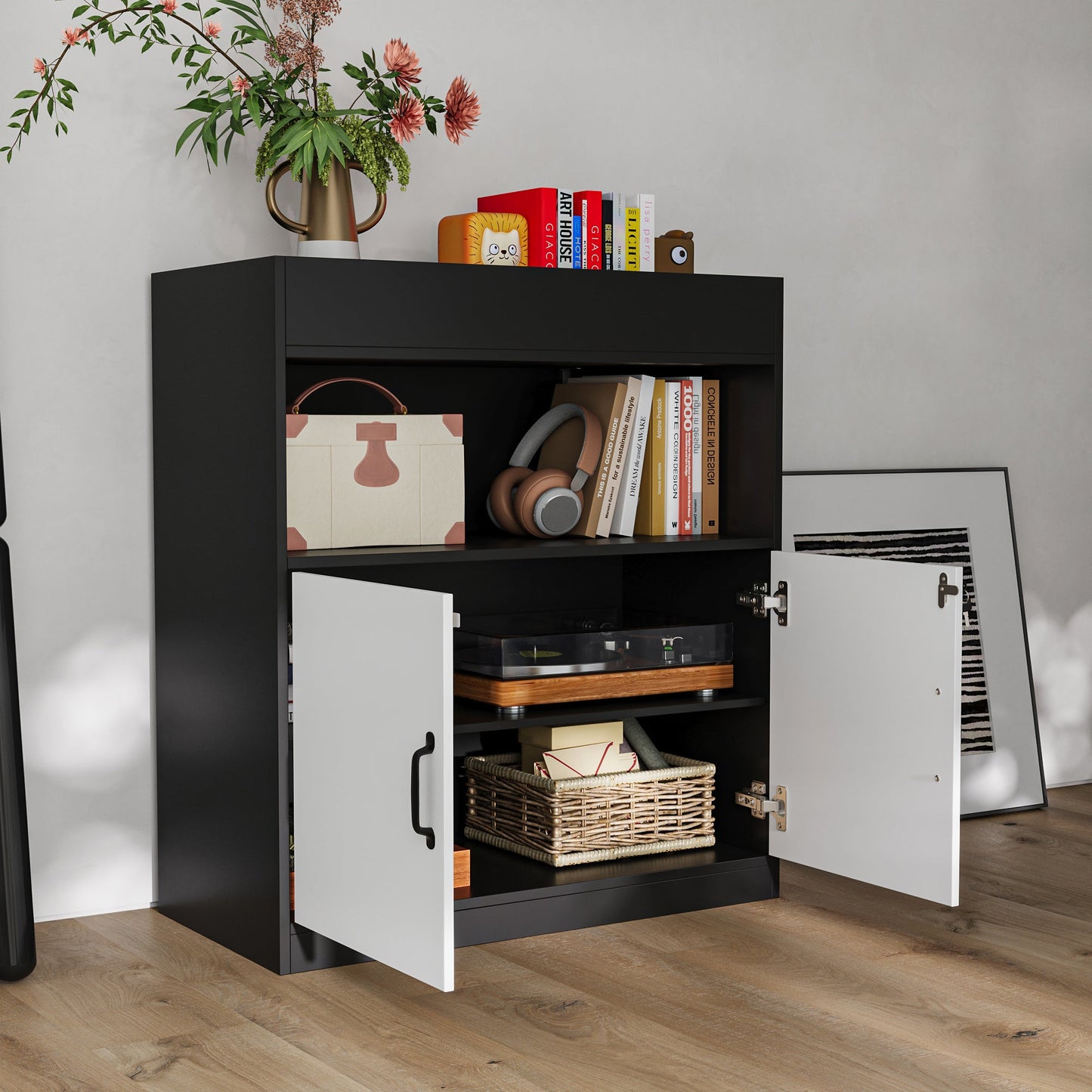 Armoire de classement élégante avec serrure, 35,4 po H x 31,5 po L