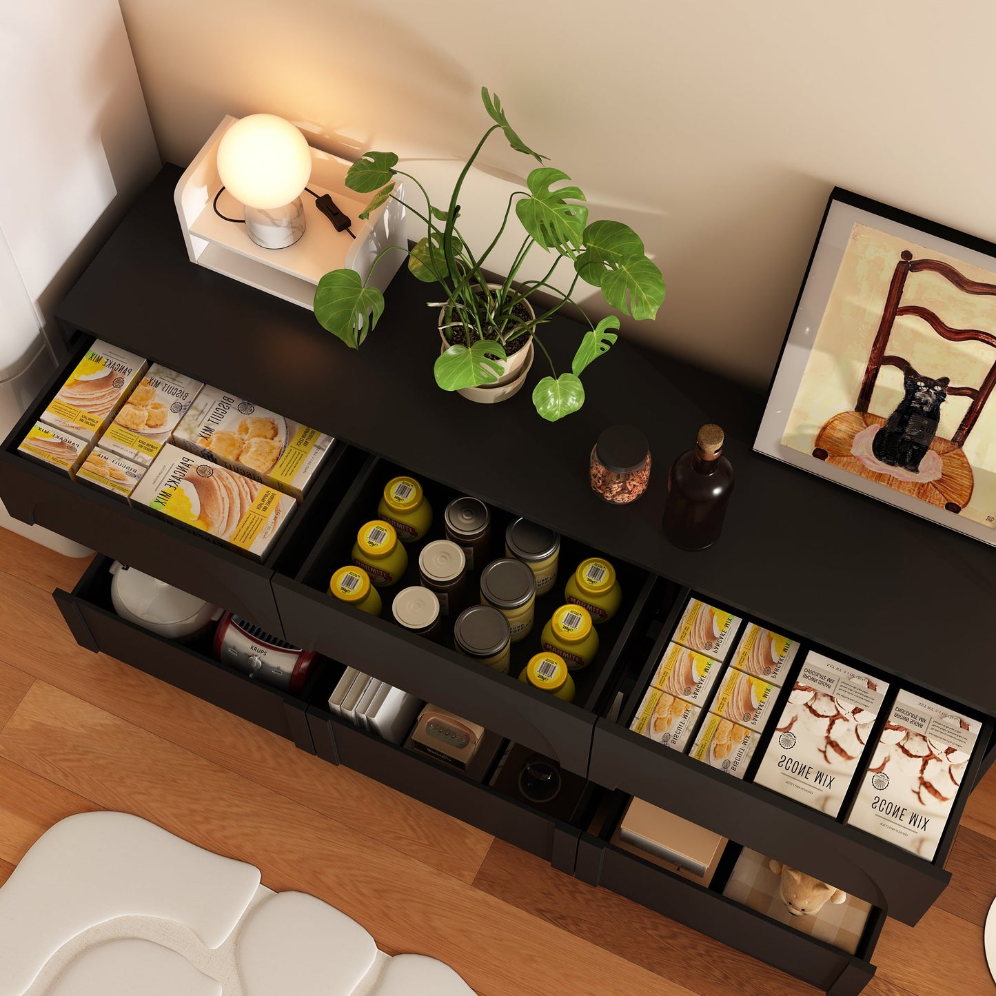 Buffet à 9 tiroirs au design élégant