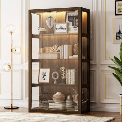 Vitrine de 63 cm de haut avec porte vitrée et éclairage