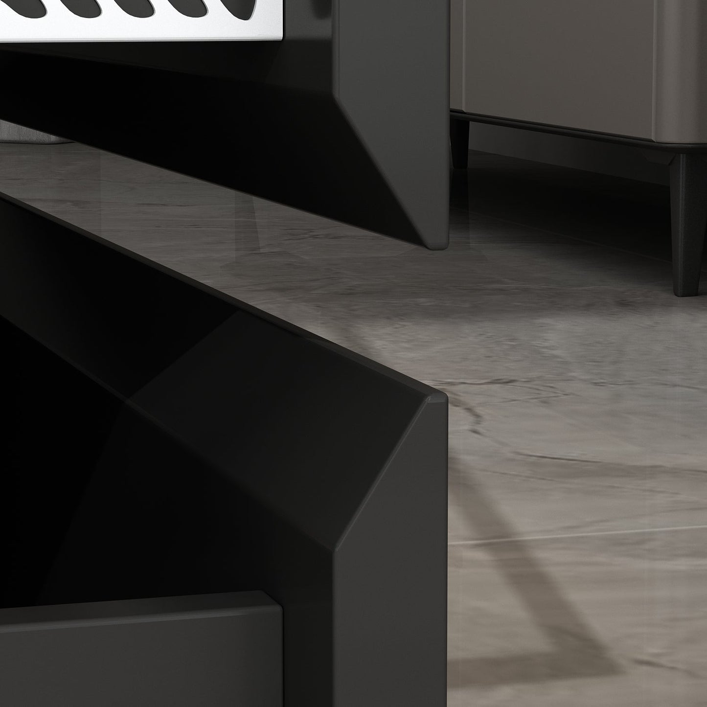 Vitrine de rangement avec éclairage LED et portes en verre trempé