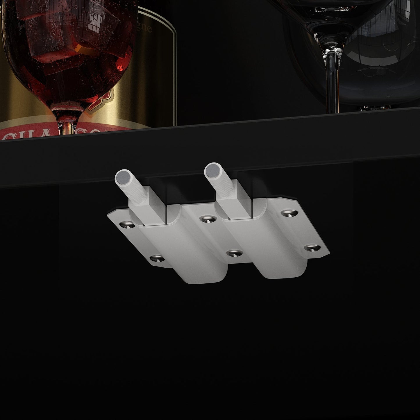 Vitrine de rangement avec éclairage LED et portes en verre trempé