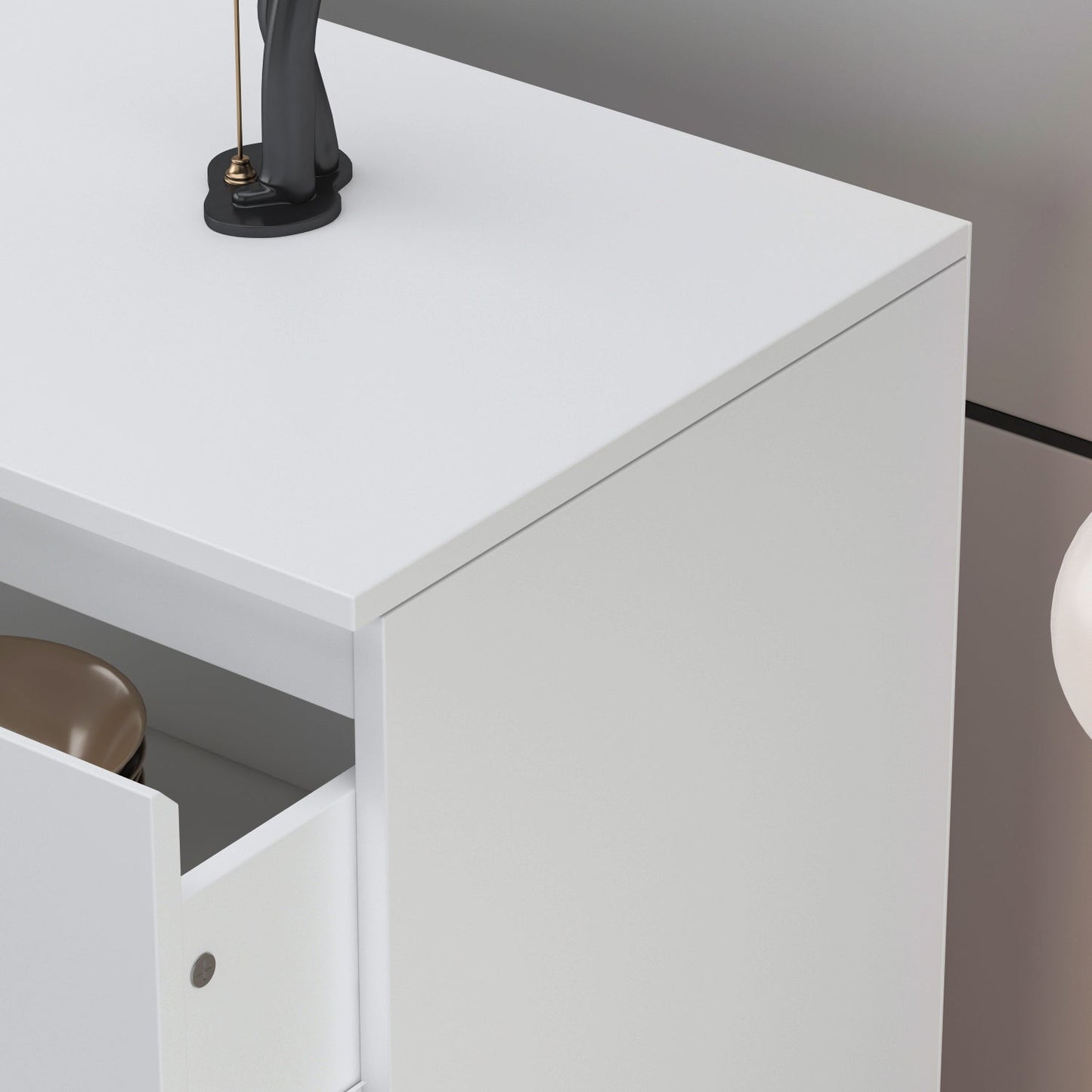 Buffet à 6 tiroirs aspect vieilli avec texture grainée - 150 cm de large