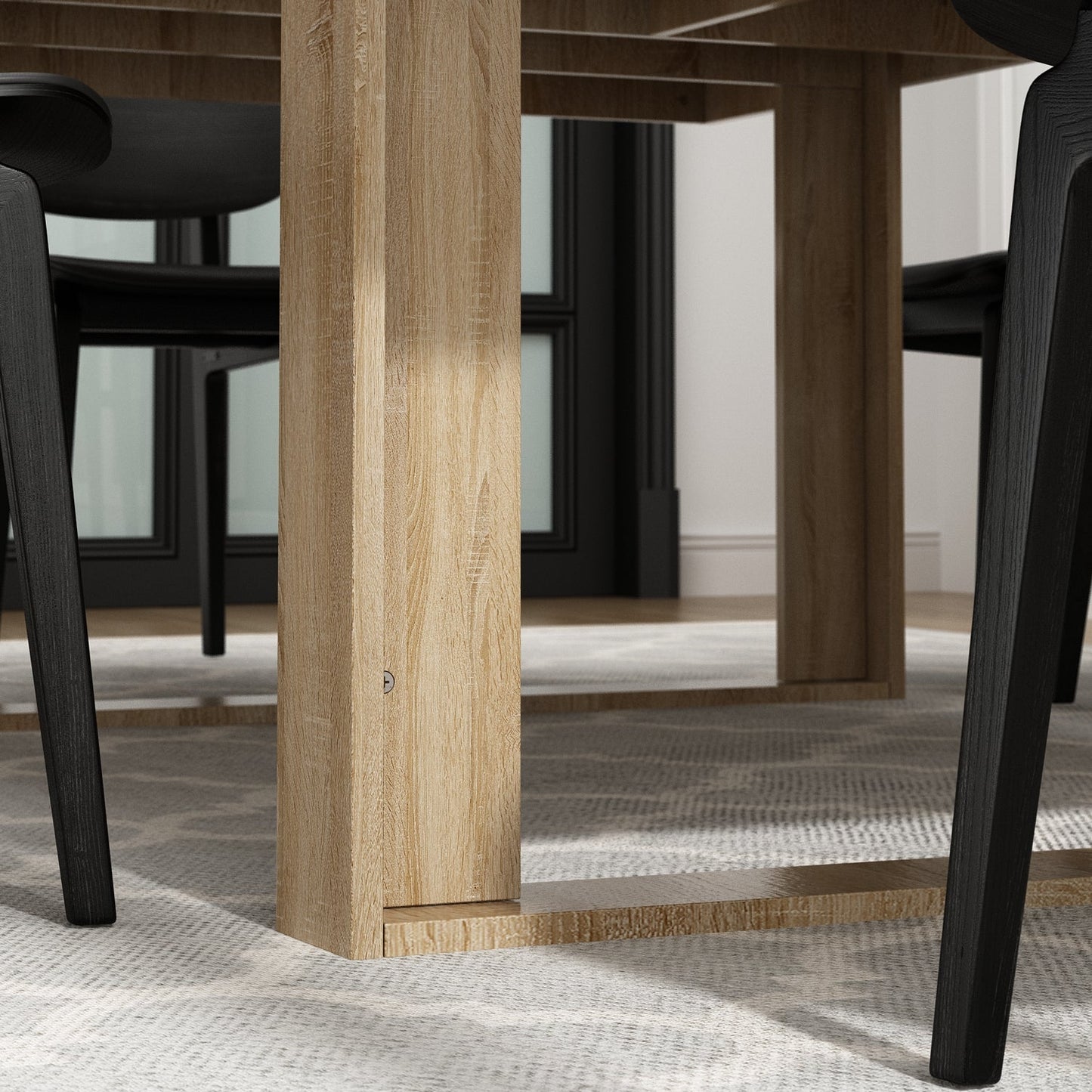 Grande table de conférence, bureau gaming avec finition bois pour réception